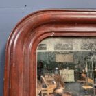 Grote bordeaux rode biedermeier spiegel