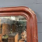 Grote bordeaux rode biedermeier spiegel