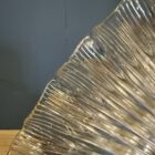 Middelgrote Asteroid persglazen Holophane hanglamp met messing armatuur