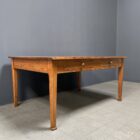 Antieke pitch pine stoffen tafel met twee laden