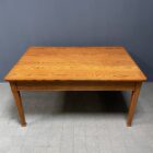 Antieke pitch pine stoffen tafel met twee laden