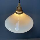 Opaline glazen hanglamp met schuine kap