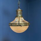 Antieke Belgische Holophane hanglamp