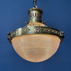 Antieke Belgische Holophane hanglamp