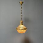 Antieke Belgische Holophane hanglamp