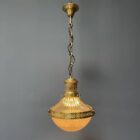 Antieke Belgische Holophane hanglamp