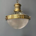 Antieke Belgische Holophane hanglamp