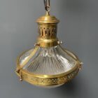 Antieke Belgische Holophane hanglamp