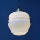 Engelse opaline met messing glazen hanglamp