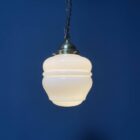 Engelse opaline met messing glazen hanglamp