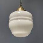 Engelse opaline met messing glazen hanglamp