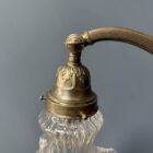 Franse art nouveau tafellamp met transparante glazen kap