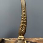 Franse art nouveau tafellamp met transparante glazen kap