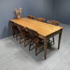 Franse eikenhouten boeren tafel met fruithouten blad