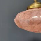 Roze gemarmerde glazen art deco hanglamp