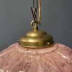 Roze gemarmerde glazen art deco hanglamp