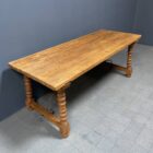 Oude Spaanse iepen houten eettafel