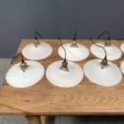 Partij antieke wit opaline glazen hanglampen