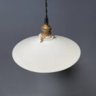 Partij antieke wit opaline glazen hanglampen