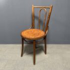 Set van 4 Franse cafe stoelen met sierlijke zittingen