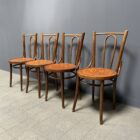 Set van 4 Franse cafe stoelen met sierlijke zittingen