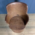 Oude Zweedse beschilderde houten stronk stoel