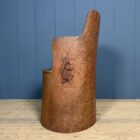 Oude Zweedse beschilderde houten stronk stoel