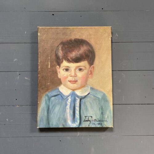 Oud olieverf portret van een jongetje