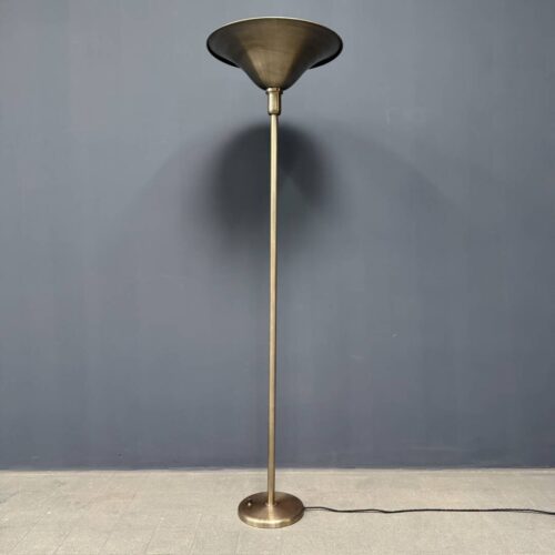 Vernikkelde antieke art deco vloerlamp