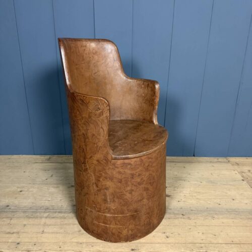 Oude Zweedse beschilderde houten stronk stoel